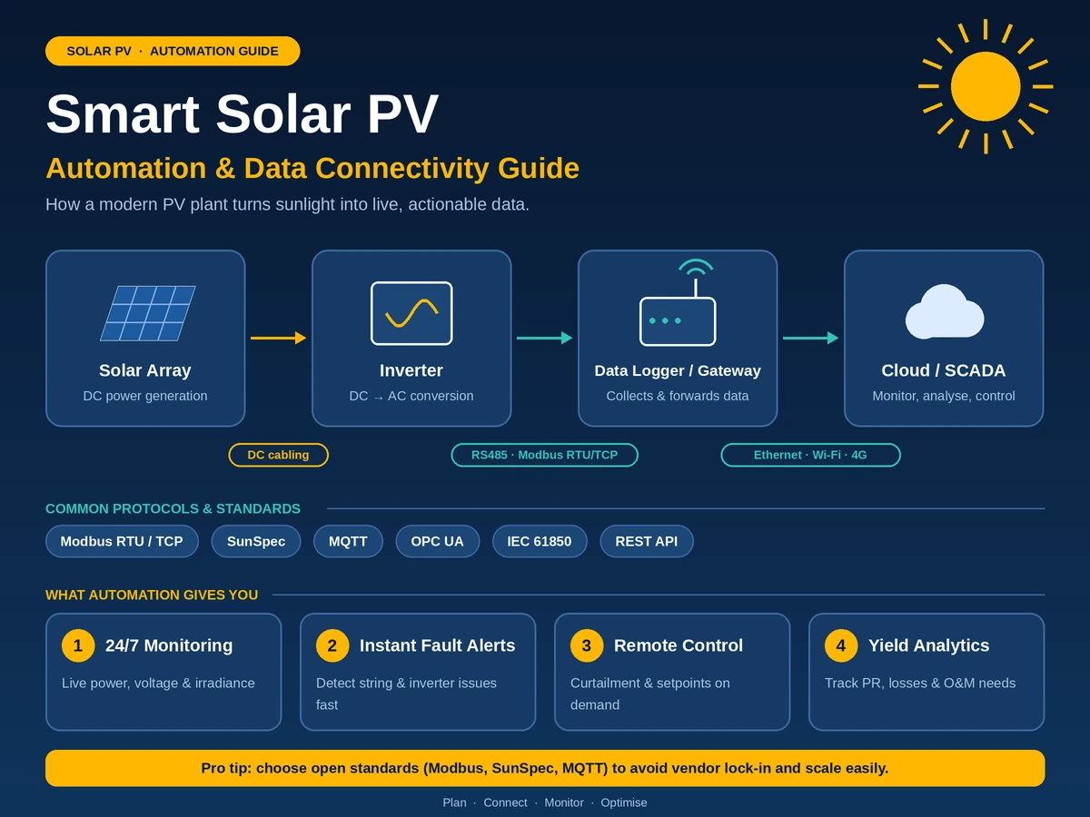 Smart Solar PV Systems: How Automation & Data Connectivity Improve Manufacturing